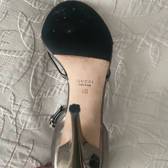 Gucci Authentic Sandal Heels. Grey Silver size 8. - Picture 15 of 16
